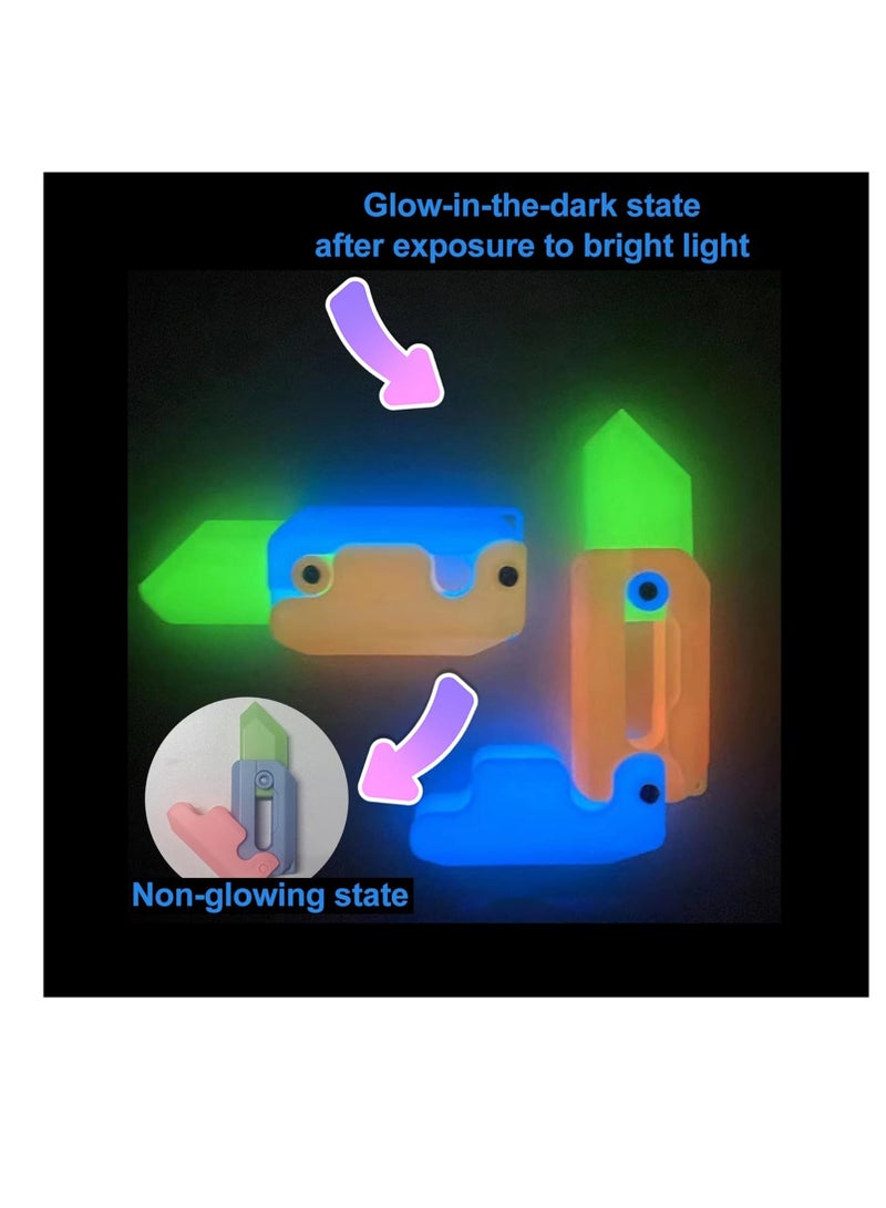 ECVV 2PCS 3D Printed Fidget Knife Toys Glow in The Dark 3D Gravity Plastic Carrot Knife Toy EDC Anxiety Stress Relief Turnip Toys Gift for Kids Adults - Image 2