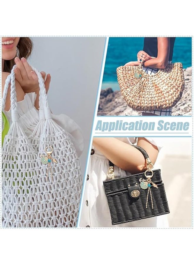 Lemon Ocean Theme Keychain, Alloy Pearl Shell Conch Charms Key Ring for Women Purses Wallets Car Keys, Decorative Accessories Cute Beach Style Bag Charms - Image 5
