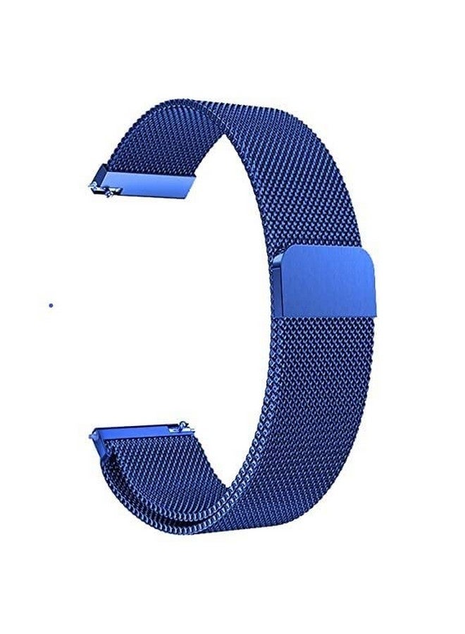 هامبل حزام HUMBLE من الفولاذ المقاوم للصدأ مقاس 19 مم مع مشبك مغناطيسي متوافق مع ساعة Noise Colorfit Pro 2 الذكية وساعة Boat Storm والساعات ذات العروات مقاس 19 مم (أزرق) - Image 1