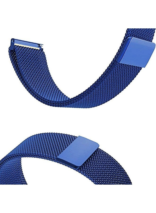 هامبل حزام HUMBLE من الفولاذ المقاوم للصدأ مقاس 19 مم مع مشبك مغناطيسي متوافق مع ساعة Noise Colorfit Pro 2 الذكية وساعة Boat Storm والساعات ذات العروات مقاس 19 مم (أزرق) - Image 5