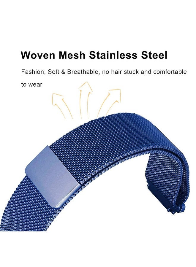 هامبل حزام HUMBLE من الفولاذ المقاوم للصدأ مقاس 19 مم مع مشبك مغناطيسي متوافق مع ساعة Noise Colorfit Pro 2 الذكية وساعة Boat Storm والساعات ذات العروات مقاس 19 مم (أزرق) - Image 4