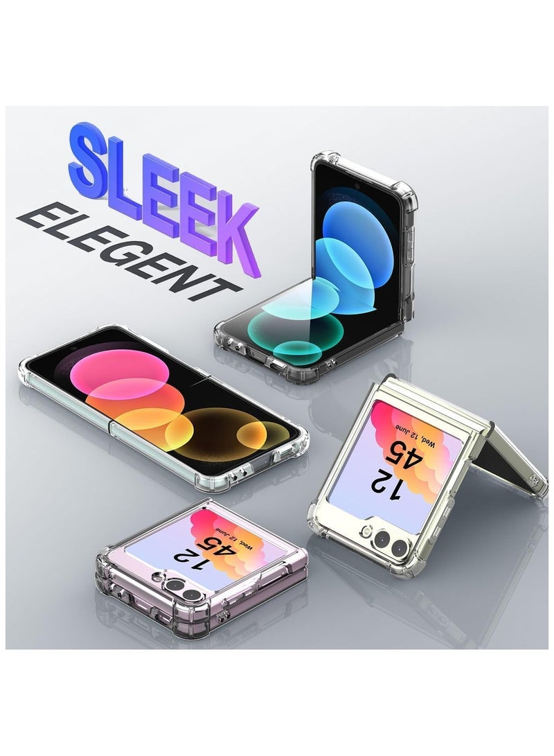 ماجنيتك جراب شفاف مغناطيسي لموبايل سامسونج جالاكسي Z فليب 6، متوافق مع محفظة بطاقات ماج سيف والشاحن اللاسلكي، جراب شفاف مضاد للصدمات والسقوط ومضاد للاصفرار (سامسونج جالاكسي Z فليب 6) - Image 3