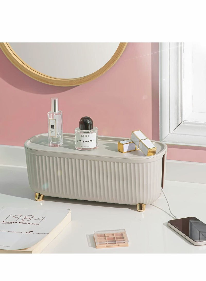 Y&D Cable Management Box Cord Organizer Insulated Storage for TV, Computer, Laptop Power Strips Fashionable Strip Home, Office Light Beige - Image 4