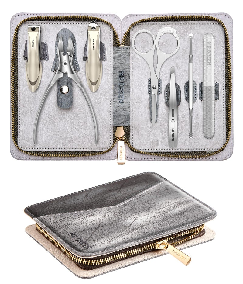 MrGreen MRGREEN Manicure Set German Stainless Nail Clippers Set Anti Splash Heavy Duty Fingernail Toenail Clipper for Men Women Professional Personal Care Tools with Exquisite Travel Case 