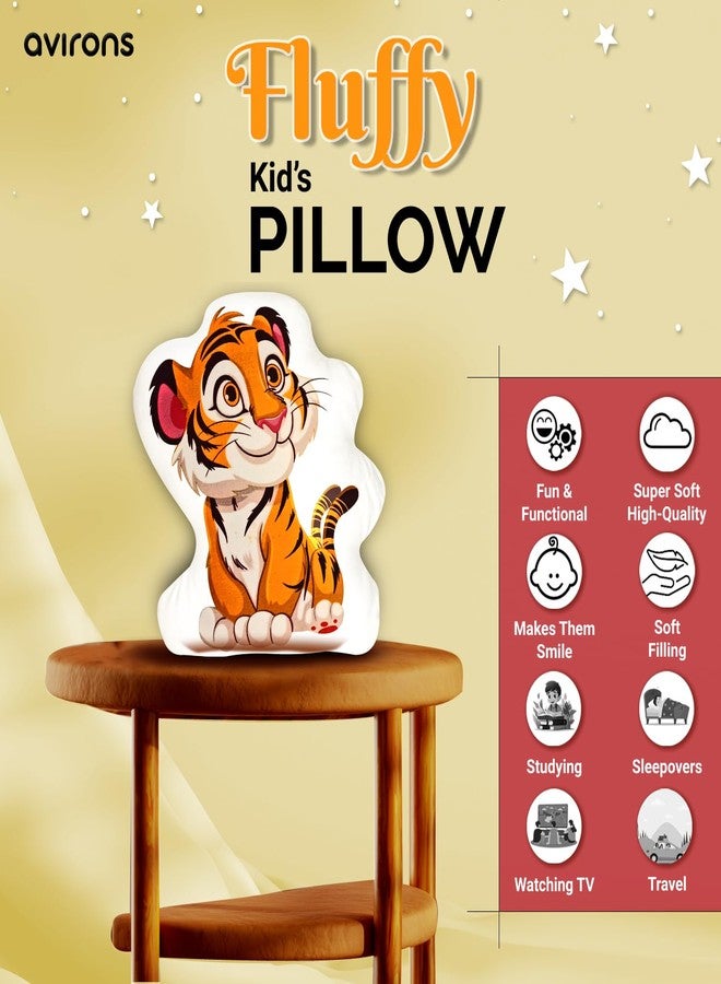 Avirons Plush Tiger Pillow for Kids - Soft, Playful, and Snuggly Cushion Perfect for Naptime, Playtime, or Relaxing, Adding Jungle-Themed Fun and Comfort to Every Child - Image 3