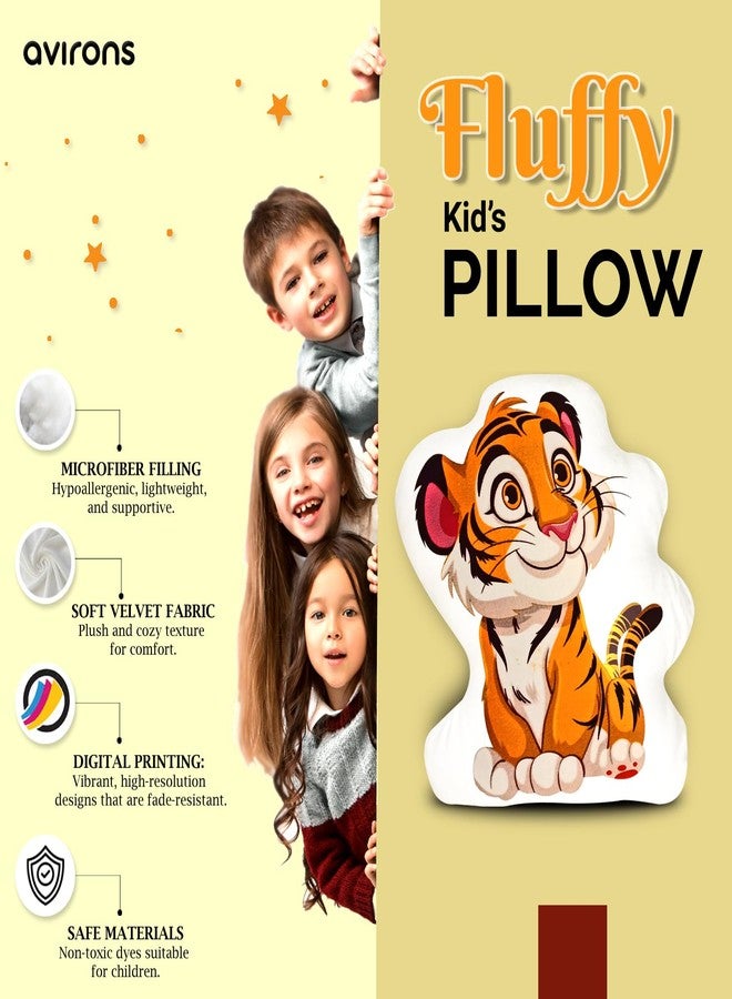 Avirons Plush Tiger Pillow for Kids - Soft, Playful, and Snuggly Cushion Perfect for Naptime, Playtime, or Relaxing, Adding Jungle-Themed Fun and Comfort to Every Child - Image 5