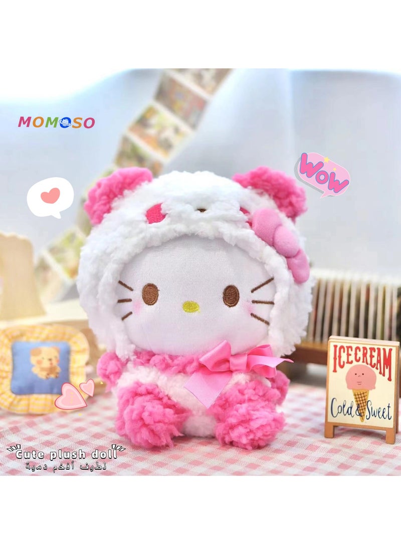 MOMOSO 1 Pcs 15cm Sanrio Plush Toys Stuffed Hello Kitty Doll Soft Anime Cartoon Plushie Home Decor Appease Girl Gift (Hello Kitty Pink)  - Image 1
