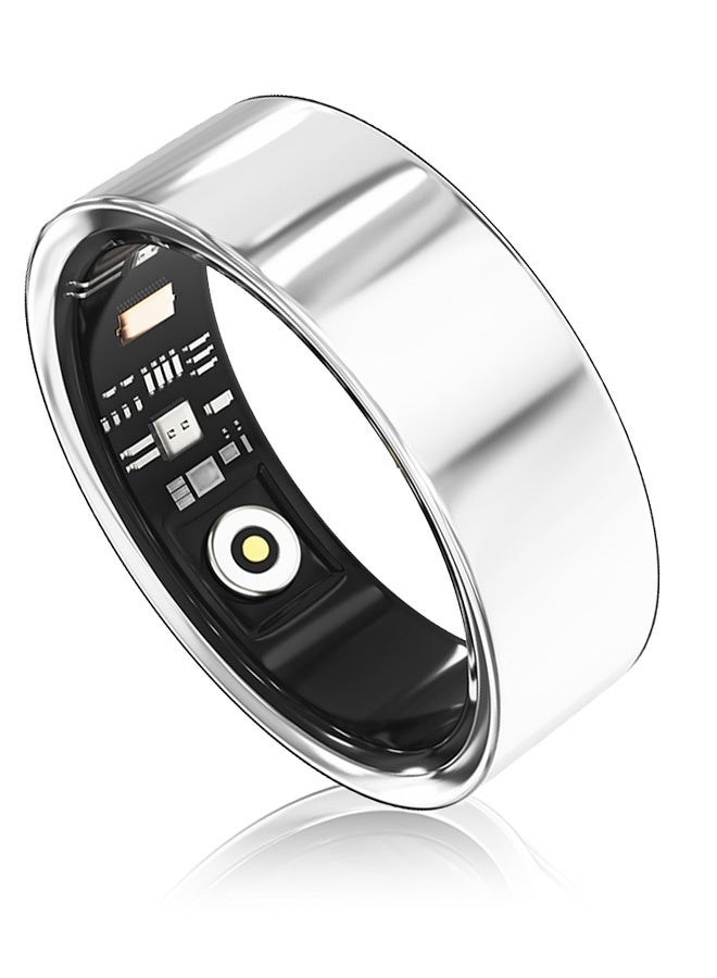 Smart Ring, Health Tracker for Women Men, Fitness Tracker with Heart Rate, Blood Oxygen, Sleep Monitor, Calories, Step Counter, IP68 Waterproof Smart Ring for iPhone & Android, No Subscription Fee (Silver, 12#) - Image 1