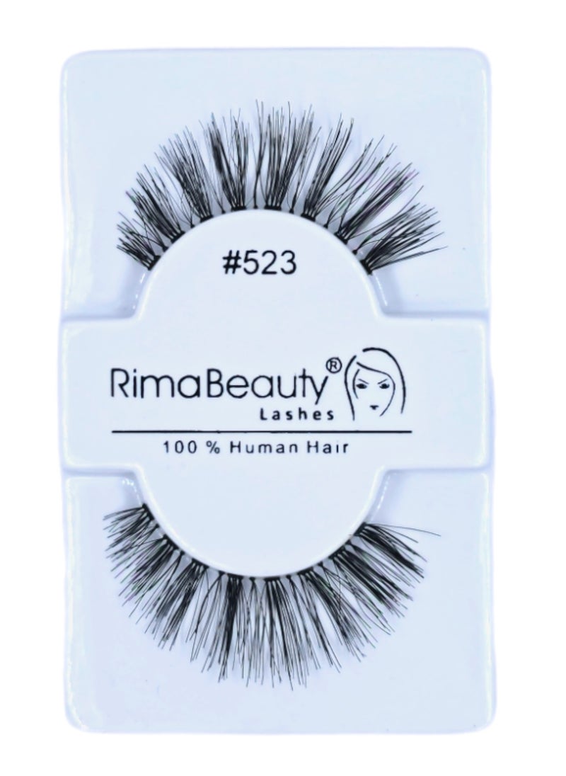Rima Beauty Lashes - Human HAIR Black # 523 - Image 1
