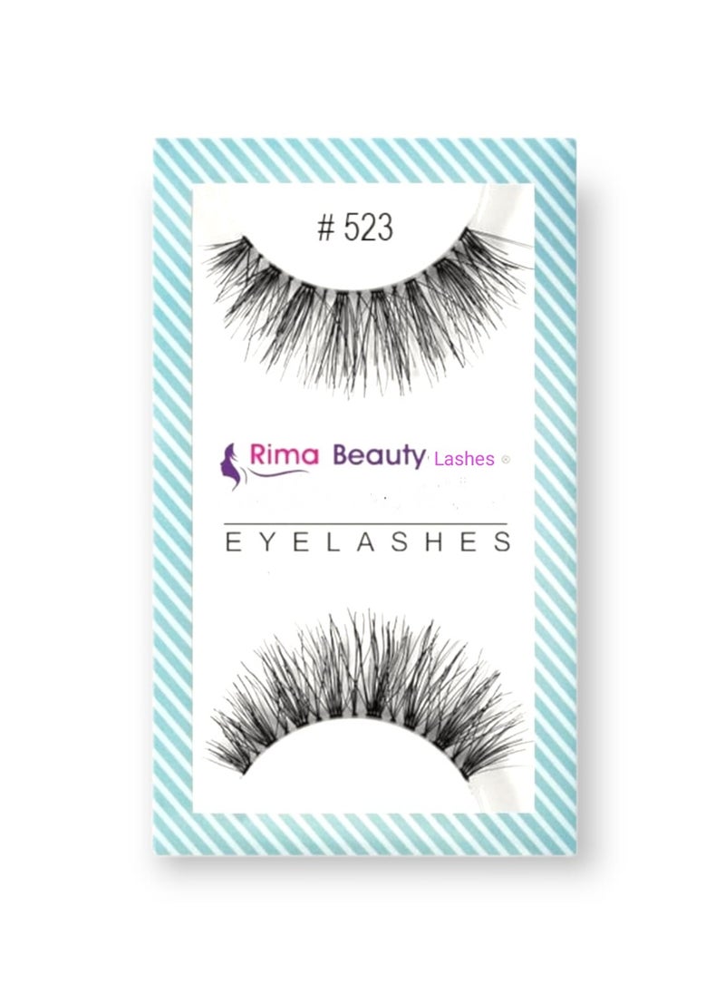 Rima Beauty Lashes - Human HAIR Black # 523 - Image 1