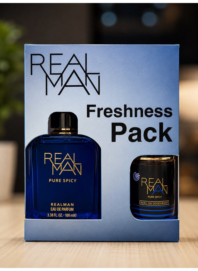 Realman Freshness Pack - EDP 100 ml  + Roll on 50ml - Pure Spicy - Image 1