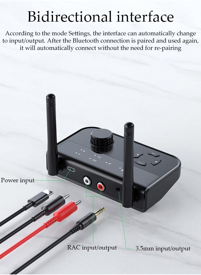 Bluetooth Receiver,Bluetooth 5.3 Car Adapter,Audio Receiver,Two Modes,Apply to Mobile，Pad，TV，Audio，Speaker，110*60*26mm