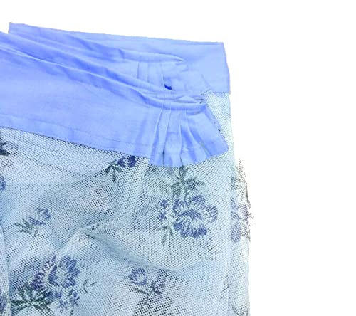 Ans Heavy Quality Mosquito Net for Double Bed (6 x 6.5 ft) | Blue Printed Net with Cotton Border | Double Stitched, Durable & Foldable Insect Protection Canopy - Image 3
