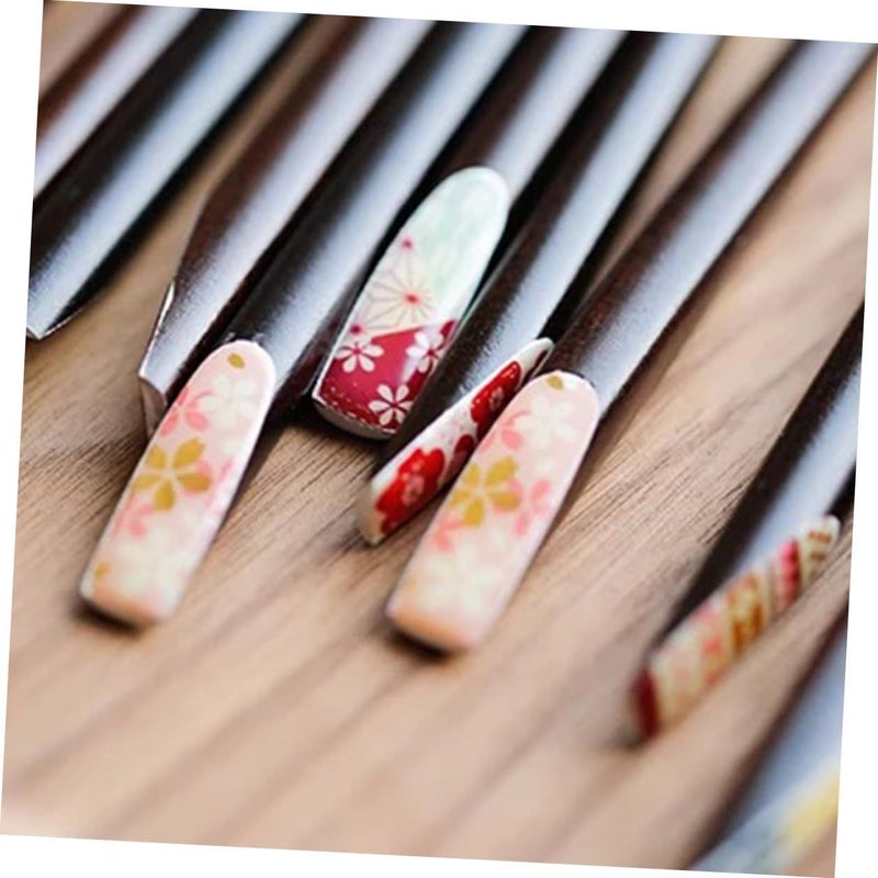 TOYANDONA Japanese Style Wooden Chopsticks 4 Pairs Non Slip Heat Resistant Reusable Chopsticks For Home And Restaurant Dining Black - Image 4