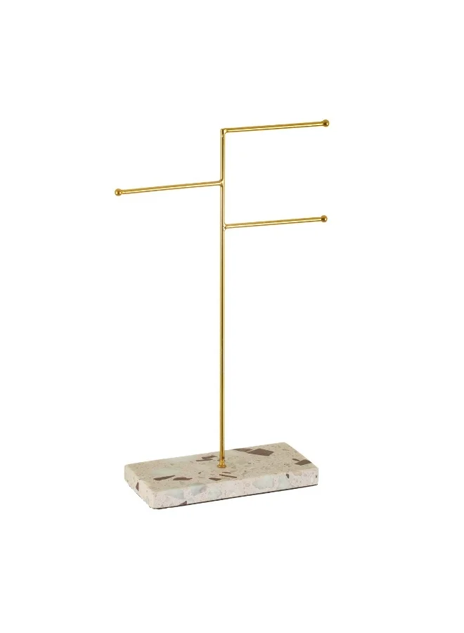 Sass & Belle Triple Terrazzo Gold Jewellery Stand