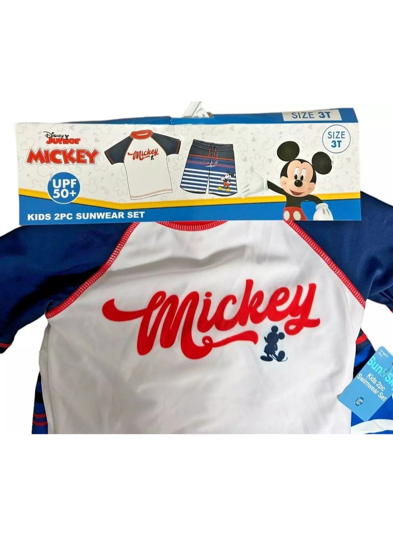 Disney Junior Disney Junior Mickey Mouse Toddler Boys T shirt Kids 2 Piece Swimsuit Set Size 3T Baby Swimming Suit - Image 3