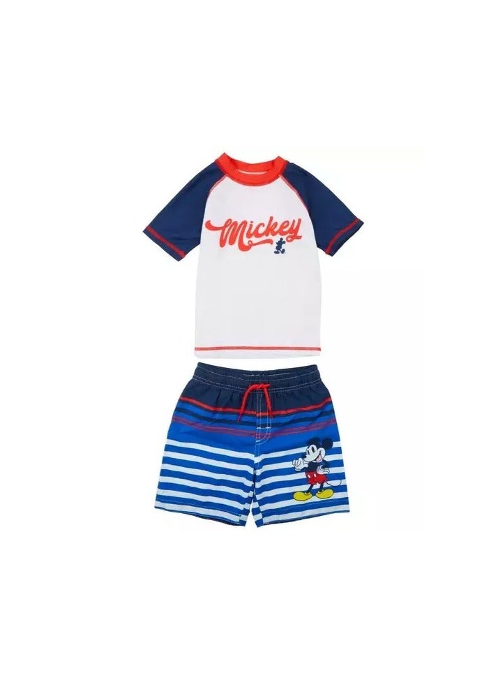 Disney Junior Disney Junior Mickey Mouse Toddler Boys T shirt Kids 2 Piece Swimsuit Set Size 3T Baby Swimming Suit - Image 1