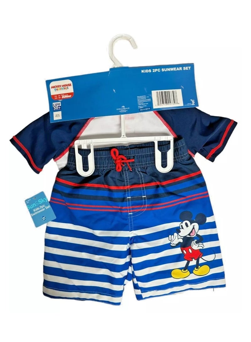 Disney Junior Disney Junior Mickey Mouse Toddler Boys T shirt Kids 2 Piece Swimsuit Set Size 3T Baby Swimming Suit - Image 4