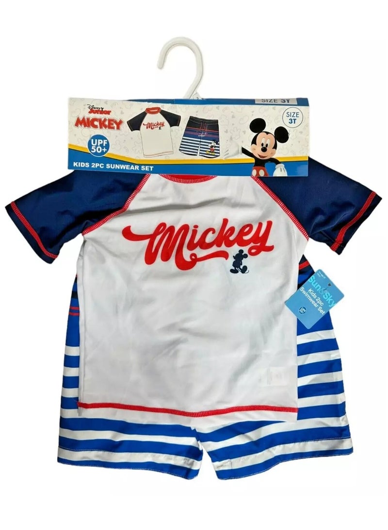 Disney Junior Disney Junior Mickey Mouse Toddler Boys T shirt Kids 2 Piece Swimsuit Set Size 3T Baby Swimming Suit - Image 5