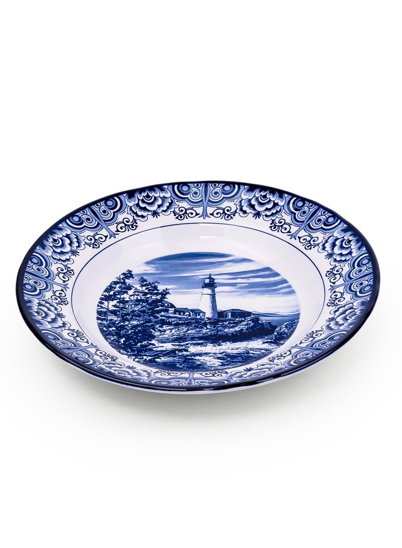 Claytan Lighthouse Blue 9-Inch Ceramic Soup Plate - Image 3