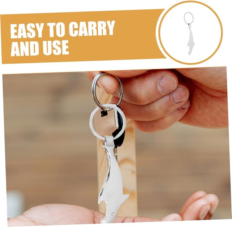 Zinc Alloy Shark Keychain Bottle Opener Keyring Clip Beer Tool - Image 3