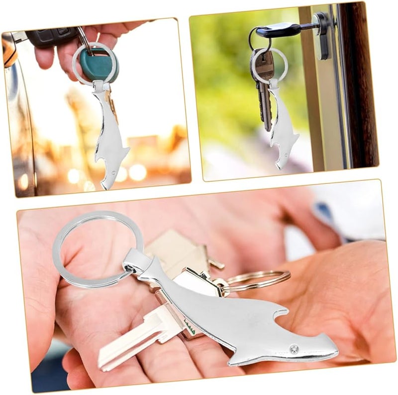 Zinc Alloy Shark Keychain Bottle Opener Keyring Clip Beer Tool - Image 4