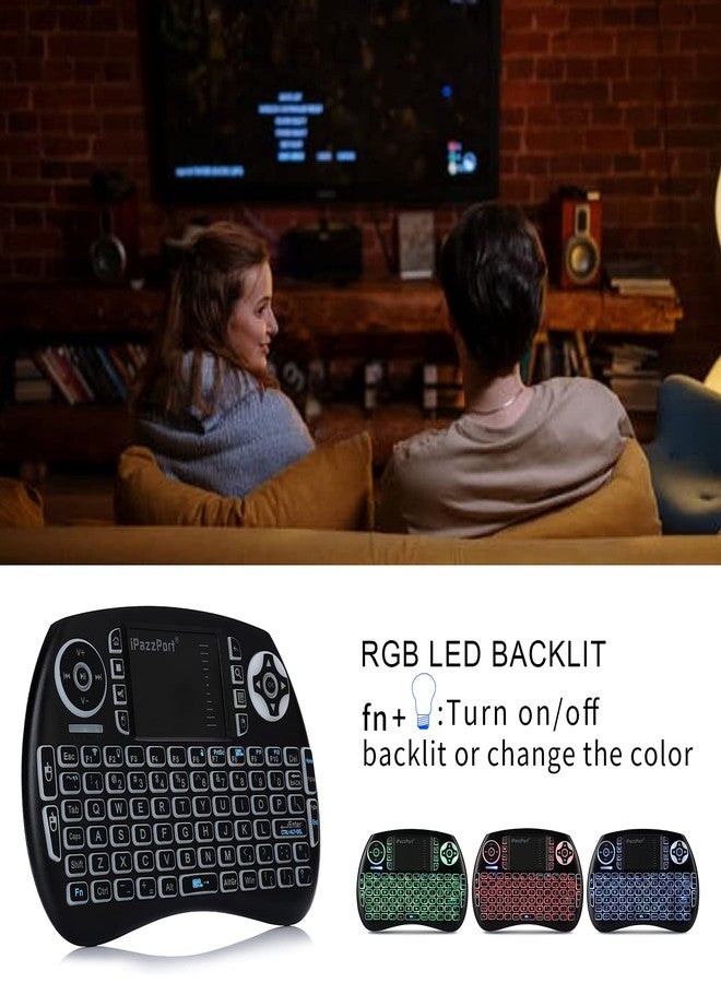 iPazzPort (Upgrade Mini Bluetooth Keyboard with Touchpad (Handheld Keyboard), Backlit Mini Wireless Keyboard with 2.4G USB Dongle for Android TV Box/FireStick/Laptop/PC 21SM - Image 3