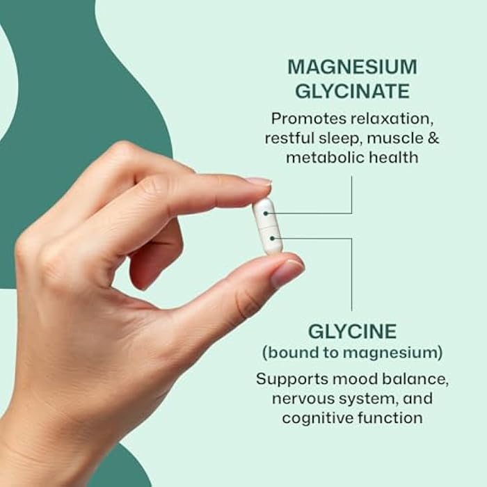 ColonBroom Pure Magnesium Glycinate Capsules | Supplement for Sleep, Heart & Muscle Support | Non-GMO, Gluten Free, Vegan & Sugar-Free | 1 Month Supply (90 Capsules) - Image 4
