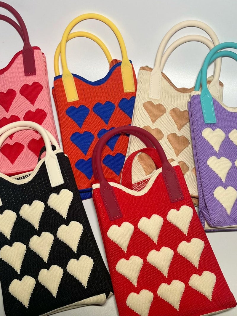 Plaid Mobile Phone Bag For Women, Cross-Body Mini Bag, Cute And Lightweight, All-Season Handbag, Knitted Bag, Portable - Image 3