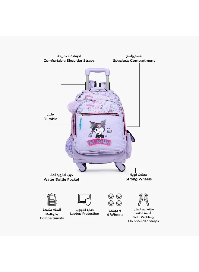 كورومي Sanrio-Kuromi Retropop-Trolley Bag-17.3 Inch-1 Cmprt-Polyester) Purple \ 32X44X21
