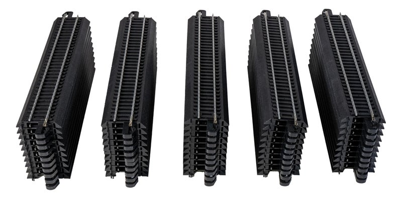 Bachmann Trains - Snap-Fit E-Z TRACK 9â€ STRAIGHT TRACK - BULK (50 pcs) - STEEL ALLOY Rail With Black Roadbed - HO Scale - Image 2