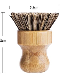 GREENTH PRO 3 Packs Mini Dish Brush Natural Scrub Brush Durable Scrubber Cleaning Kit with Union Fiber and Tampico Fiber for Cleaning Pots, Pans and Vegetables  - Image 3