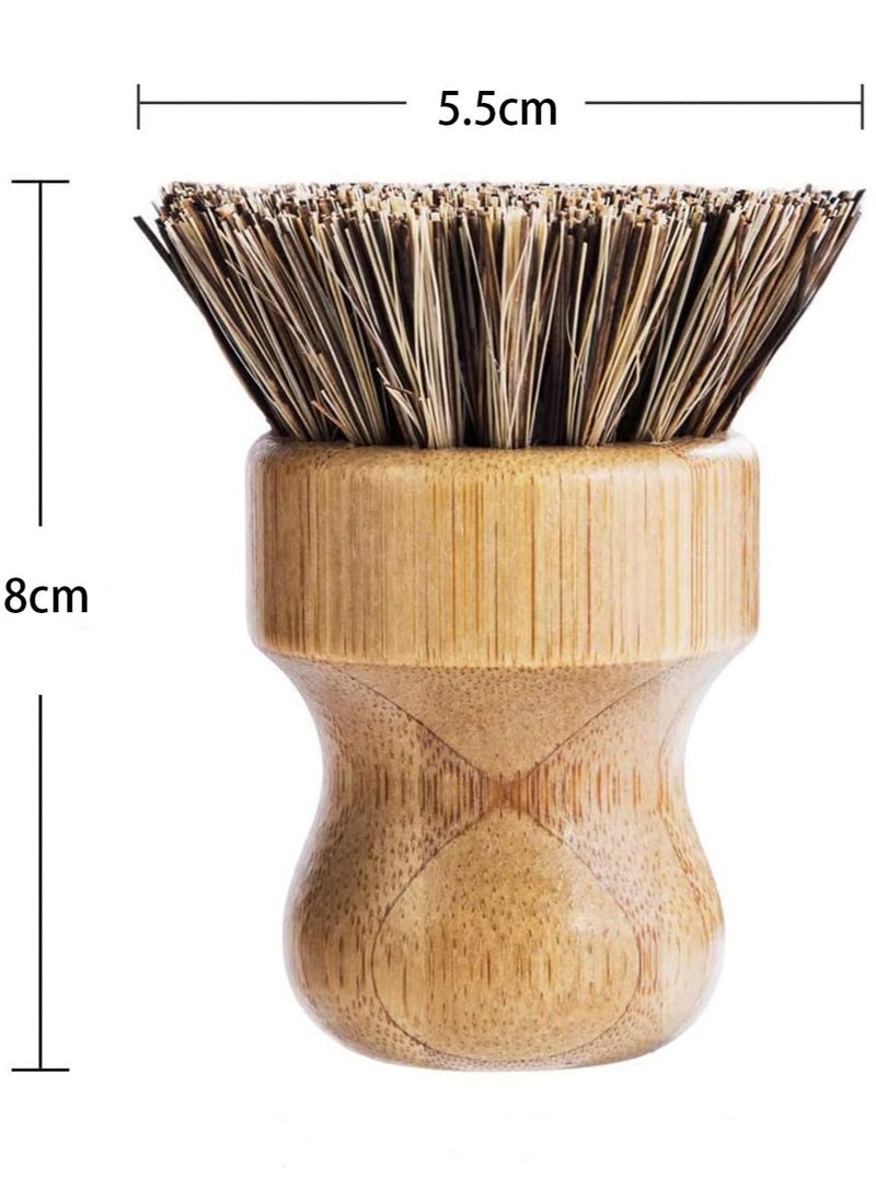 GREENTH PRO - 3 Packs Mini Dish Brush Natural Scrub Brush Durable Scrubber Cleaning Kit with Union Fiber and Tampico Fiber for Cleaning Pots, Pans and Vegetables - Image 1