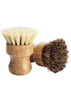 GREENTH PRO 3 Packs Mini Dish Brush Natural Scrub Brush Durable Scrubber Cleaning Kit with Union Fiber and Tampico Fiber for Cleaning Pots, Pans and Vegetables  - Image 5