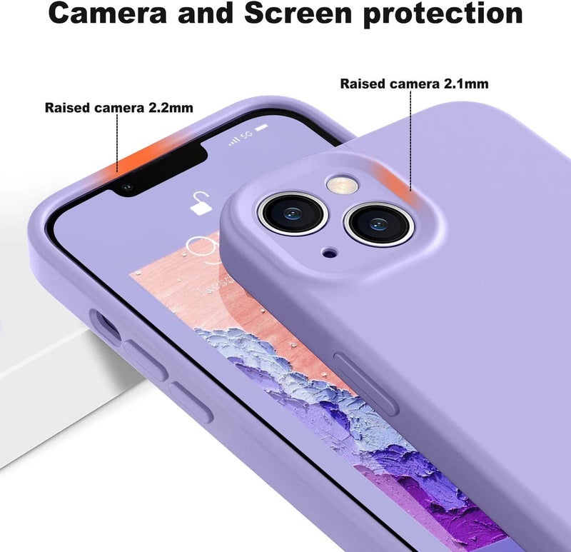 Mobistyle Designed for iPhone 13 Cover Soft Liquid Silicone Slim Protective Shockproof with Anti-Scratch Microfiber Lining Phone Back Cover Case (Purple) - Image 4