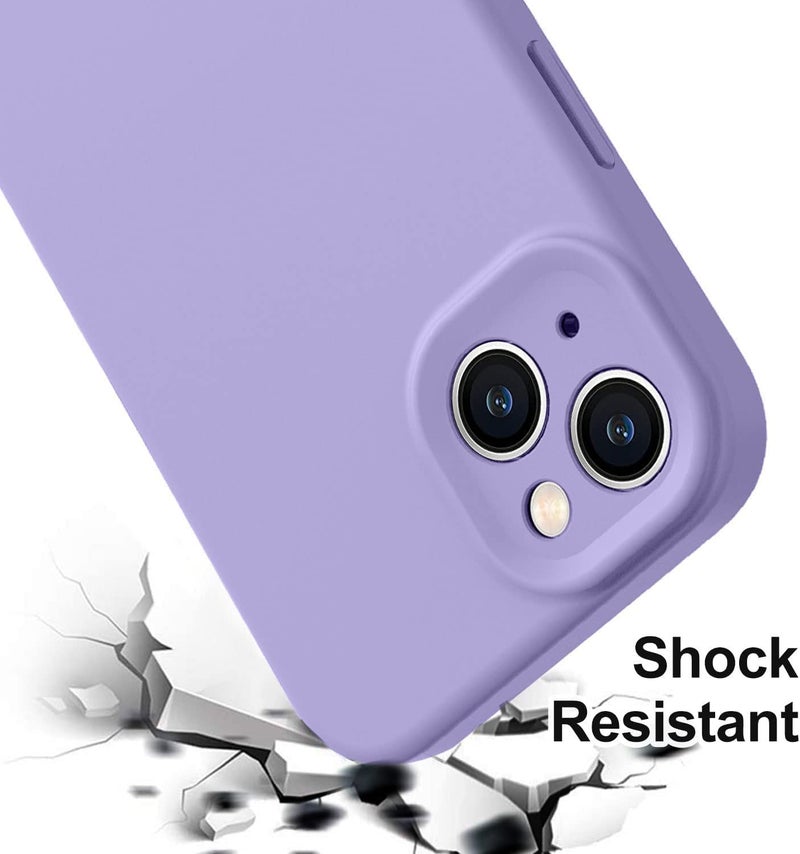 Mobistyle Designed for iPhone 13 Cover Soft Liquid Silicone Slim Protective Shockproof with Anti-Scratch Microfiber Lining Phone Back Cover Case (Purple) - Image 2