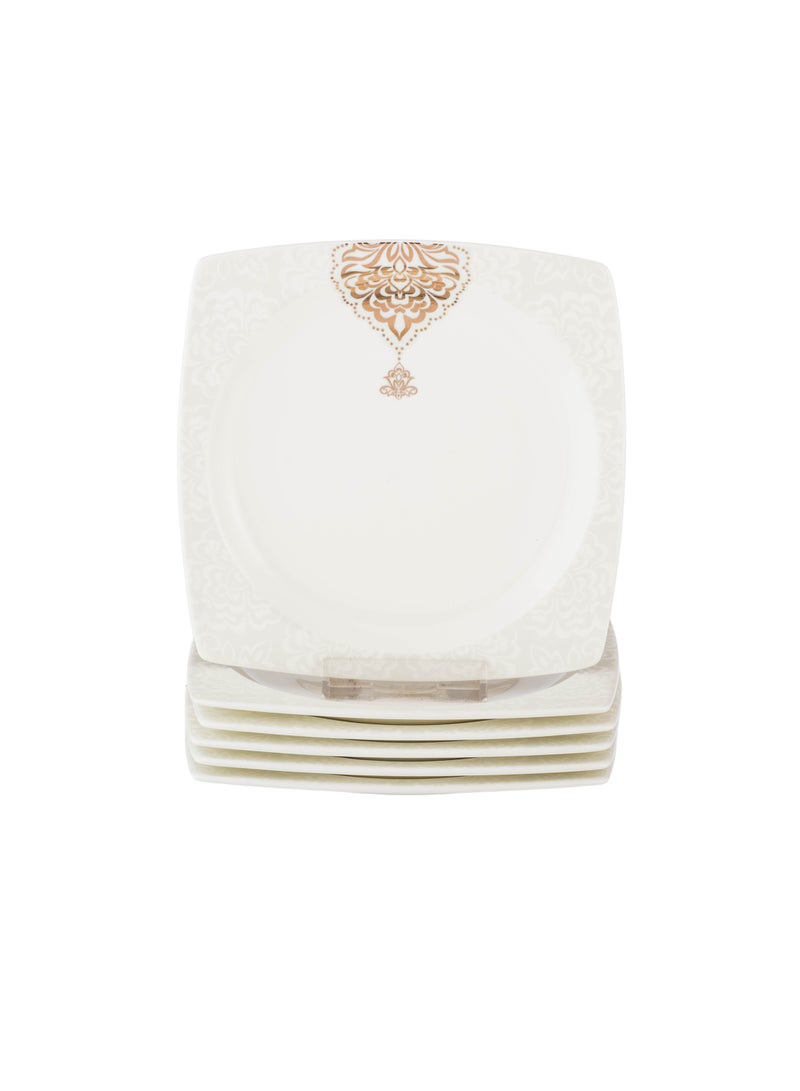 Dania Set of 6 pure white porcelain dessert, fruit and breakfast plates - Image 2