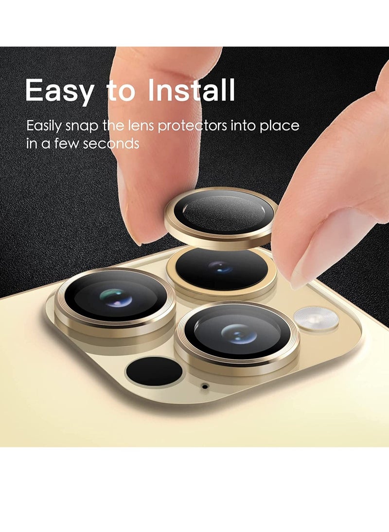 Raxoom Camera Lens Protector for iPhone 14 Pro 6.1-Inch and iPhone 14 Pro Max 6.7-Inch, 9H Tempered Glass Metal Individual Ring Cover, HD Clear, 3-Pack - Image 5