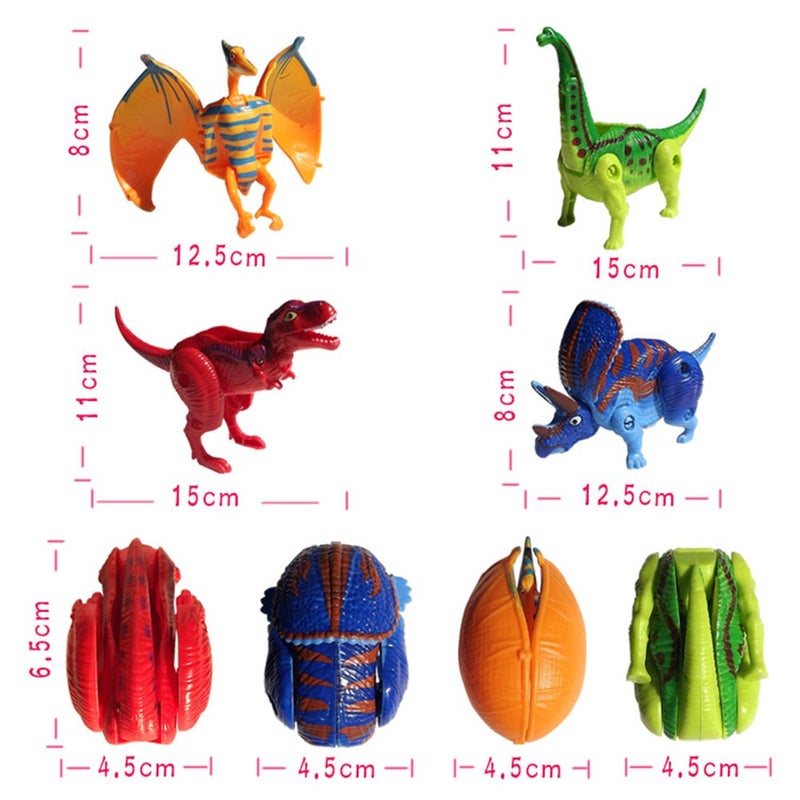 COFFLED 4 Pack Different Hatching Eggs Dinosaur Toys for 3+ Year Old Kids,Magic Egg that Hatch Dinosaurs Toy for Boy Girl Dino Fans,Deformation T-rex,Pterosaurs,Brachiosaurus,Triceratops(Random Color) - Image 3