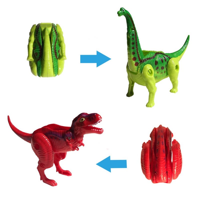 COFFLED 4 Pack Different Hatching Eggs Dinosaur Toys for 3+ Year Old Kids,Magic Egg that Hatch Dinosaurs Toy for Boy Girl Dino Fans,Deformation T-rex,Pterosaurs,Brachiosaurus,Triceratops(Random Color) - Image 5