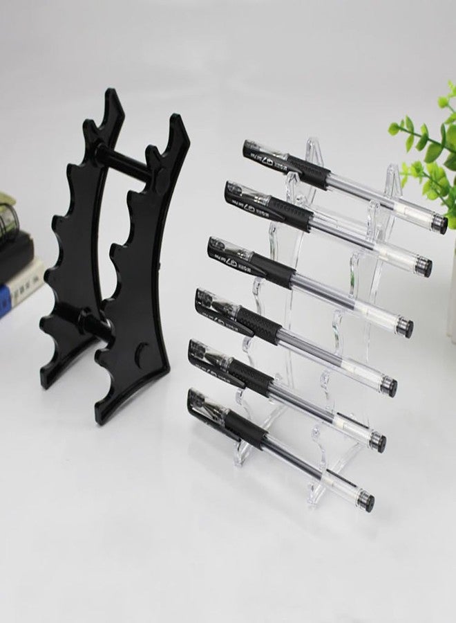 Takelablaze Pen Display Stand 6-Slots Pen Holder Acrylic Stands Makeup Brush Rack Organizer Eyebrow Pen Display Stand Art Brush Rack Organizer Holder for Home School and Office, 4PCS - Image 2