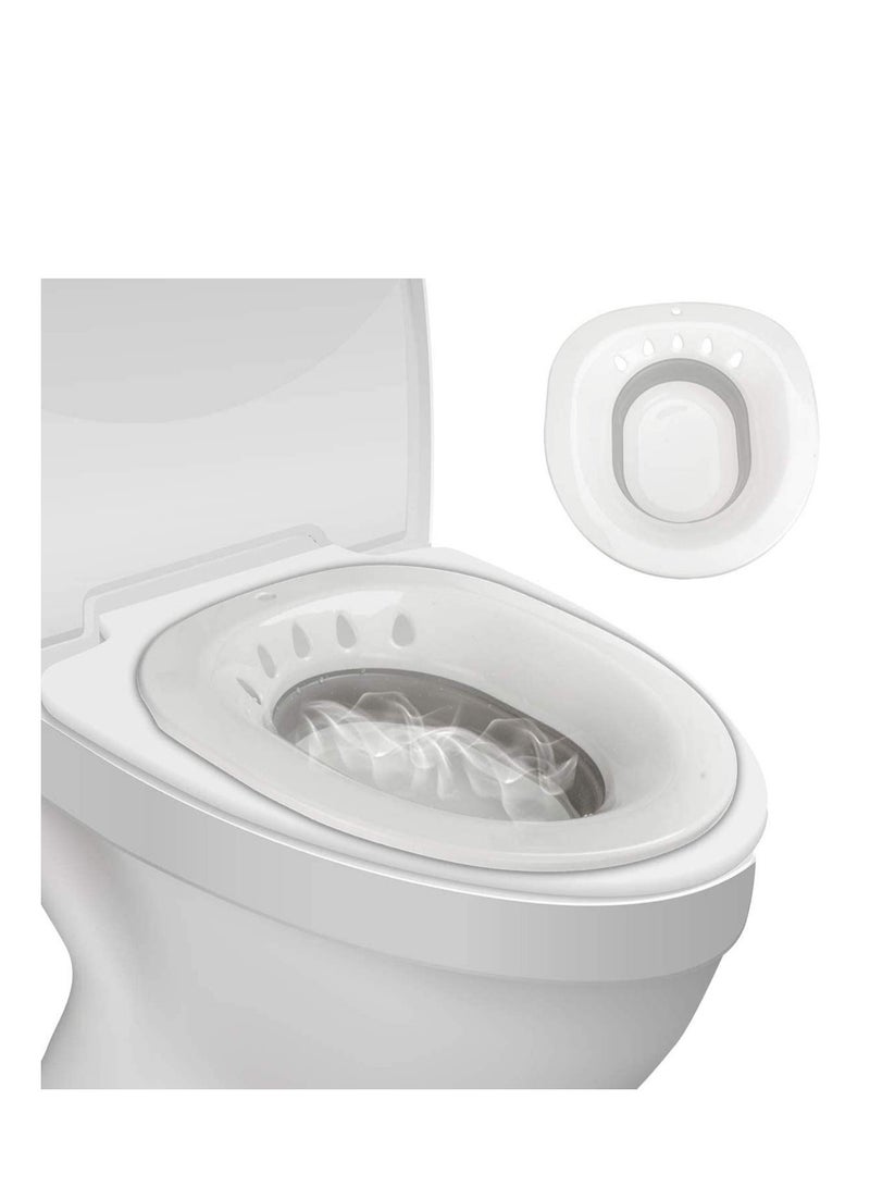 SOLARAE Sitz Bath Over The Toilet Perineal Soaking Bath for Hemorrhoidal Relief Ideal for Post Episiotomy Patients for Pregnant Women for The Elderly - Image 1
