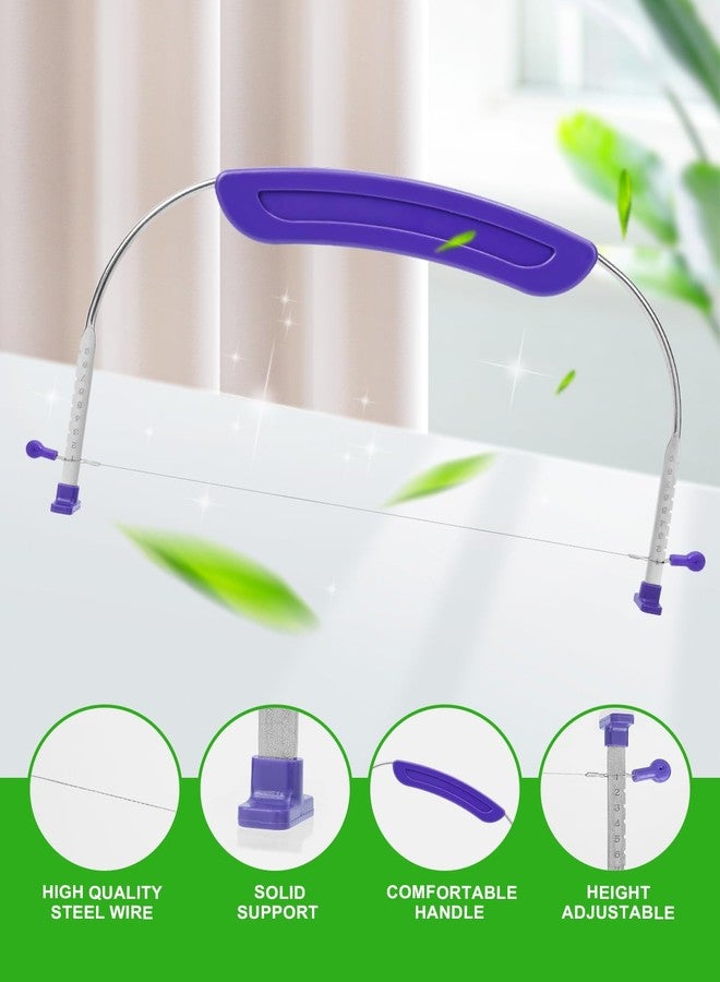 PROKITCHEN 1PCS Purple Adjustable Food Grade Stainless Steel Cake Cutter Slicer Leveler with 2PCS Offset Spatula, Icing Spatulas, 6 and 8 inch, Professional Angled Cake Spatula for Kitchen or Bakery - Image 2