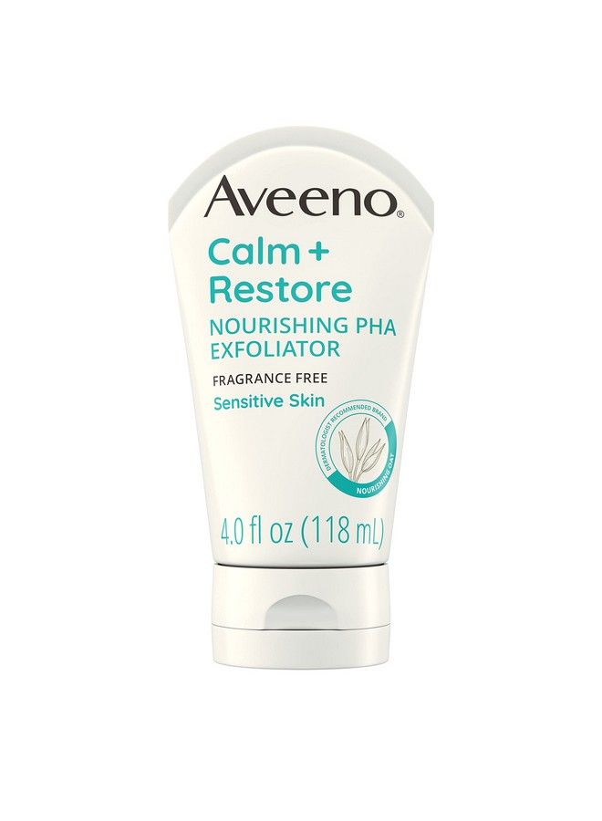 Aveeno Calm + Restore Nourishing Pha Facial Exfoliator Daily For Sensitive Skin Fragrancefree & Nonabrasive Oat Formula To Gently Exfoliate & Cleanse Skin Hypoallergenic 4 Fl Oz - Image 1