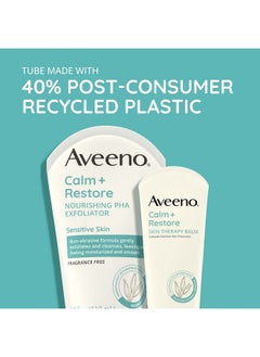 Aveeno Calm + Restore Nourishing Pha Facial Exfoliator Daily For Sensitive Skin Fragrancefree & Nonabrasive Oat Formula To Gently Exfoliate & Cleanse Skin Hypoallergenic 4 Fl Oz  - Image 4