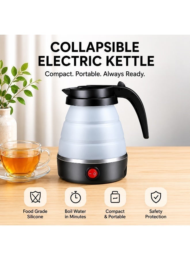 EXCLIFE 600ml Foldable Electric Travel Kettle, Portable Silicone Collapsible Water Boiler And Tea Pot For Camping, Lightweight Mini Electric Kettle With Detachable Power Cord For Easy Storage And Quick Boiling - Image 2