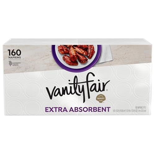 Vanity Fair Extra Absorbent Premium Paper Napkins, 160 Count, Disposable Napkins Made Soft And Strong For Messy Meals And Everyday Use - Image 1