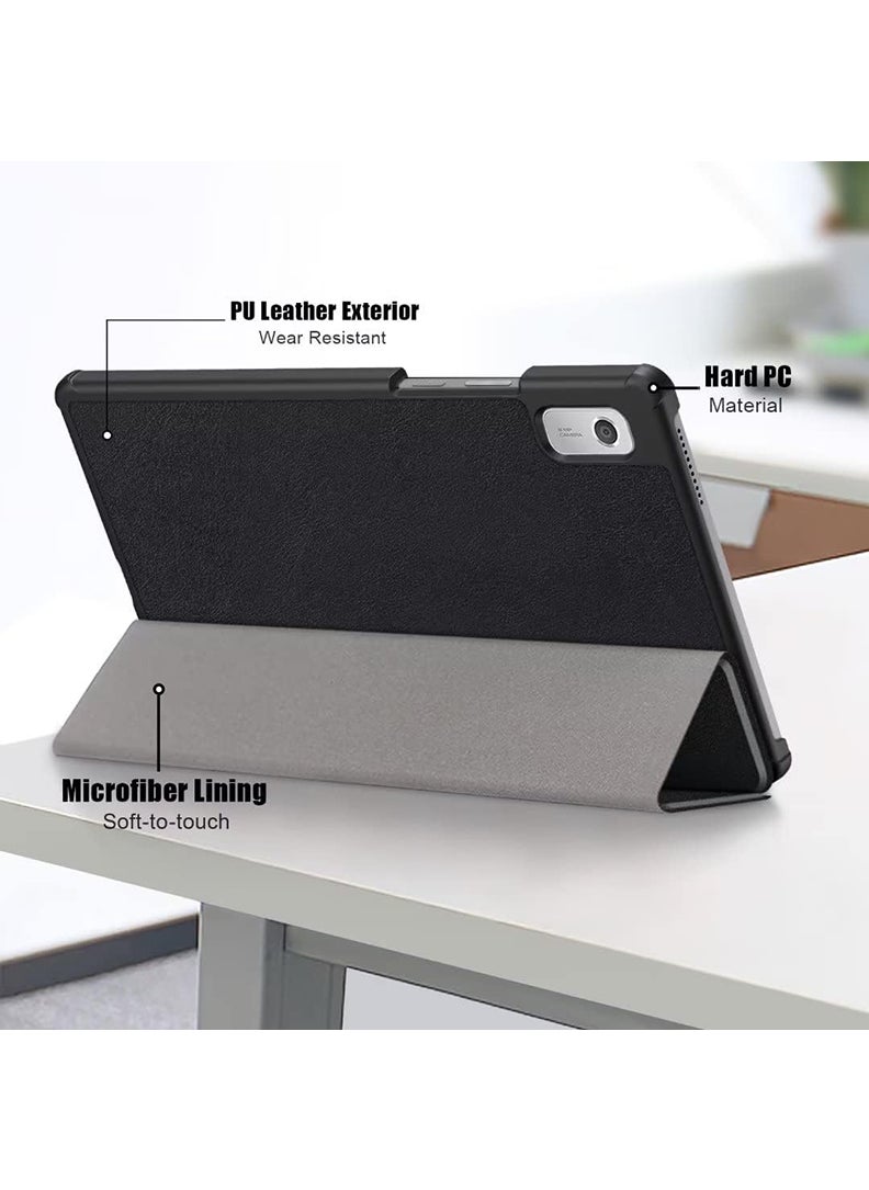 Theodor - Protective Flip Case For Lenovo Tab M9 (2023) With Trifold Stand Auto Wake Sleep Shockproof Cover collage 4 - Image 1