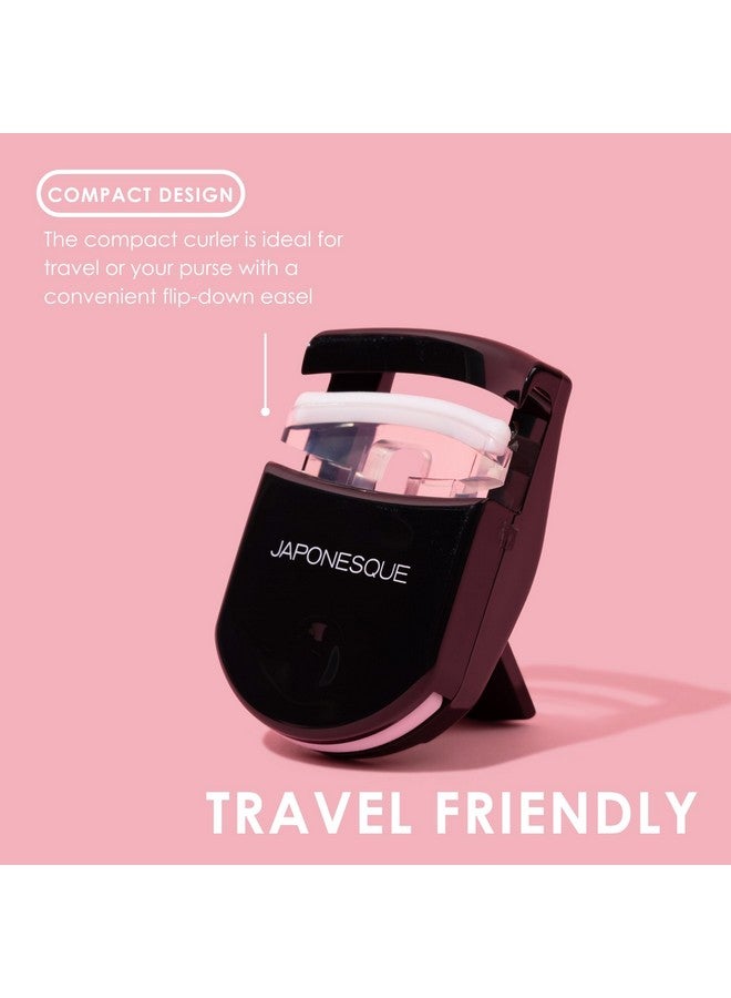 Japonesque Travel Eyelash Curler, Black - Plastic Eyelash Curlers For Travel Makeup, Go Curl Lash Curler With Bonus Replacement Lash Pad - 1 Pack - Image 1