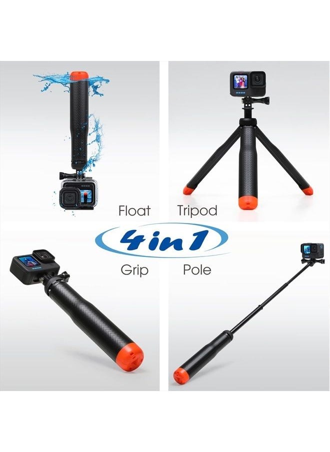 SOONSUN - 4-in-1 Floating Selfie Stick for GoPro Hero 11, 10, 9, 8, 7, 6, 5, 4, 3, Max, Fusion, Session, DJI OSMO, AKASO, Insta360 - Use as Floating Handle, Extendable Monopod, Hand Grip, Tripod Stand - Image 1
